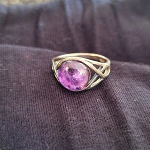 Elegant Silver and Purple Gemstone Ring